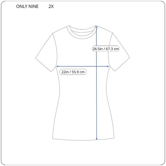 Only Nine Womens Top 2X Plus Tee Short Sleeve Polyester Laser Cut Blue PAI7E - Picture 2 of 8
